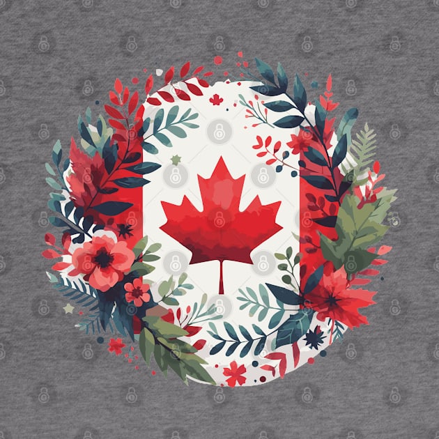 Happy Canada Day with Flowers by Heartsake